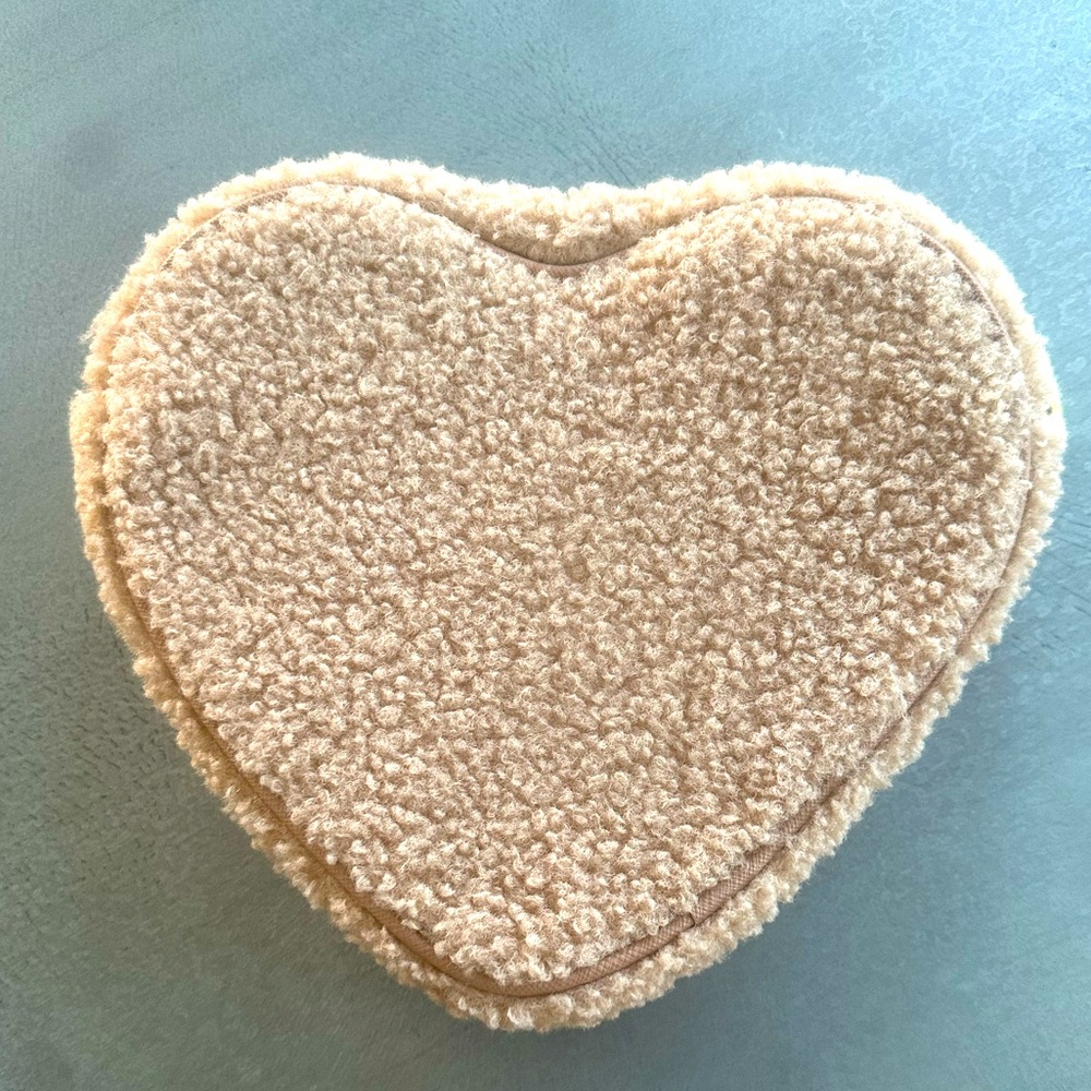 Stoney Clover Lane Cozy collection heart pouch in Hazelnut